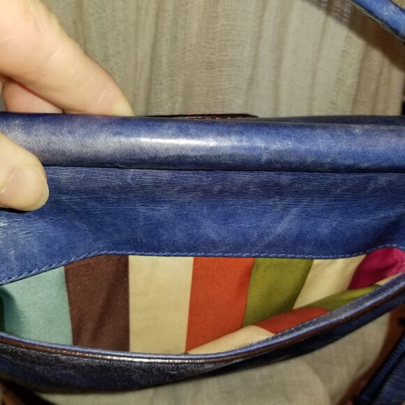 Coach blue, grey and salmon/pink bag. Soft leather. - Picture 14 of 15